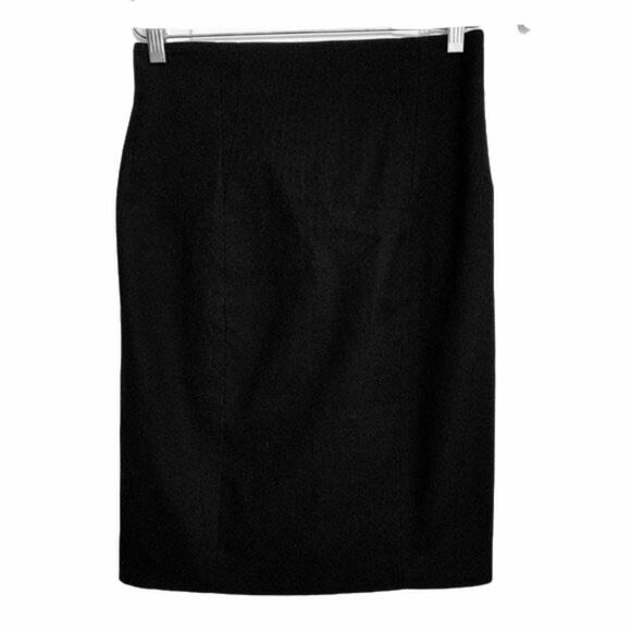 HELMUT LANG black cotton twill pencil skirt size 6 - Picture 1 of 8